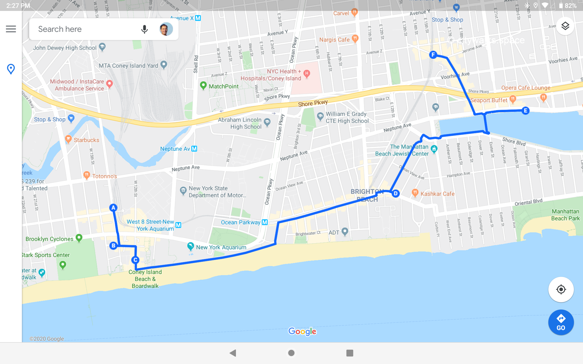 Coney Island walk map